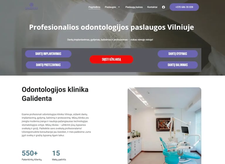 Interneto svetainė Galidenta