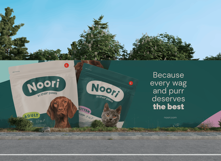 Logo de l'identité visuelle de Noori, marque de petfood par Tuuk studio
