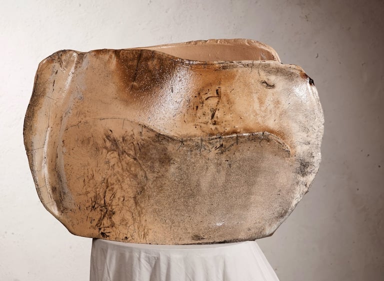 Artiste Jaï - Pièce unique raku - Maritime