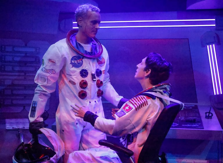 Casey Murphy in Spaceman at Urbanite Theatre (photos by Sorcha Augustine)