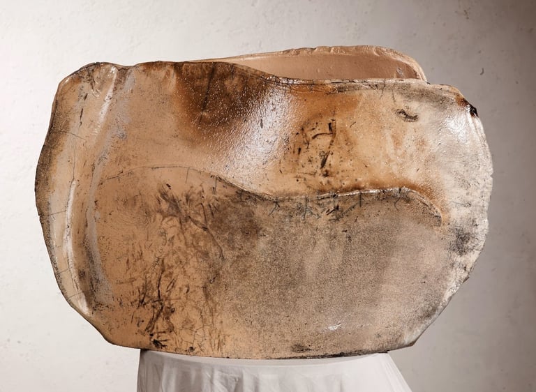 Artiste Jaï - Pièce unique raku - Maritime