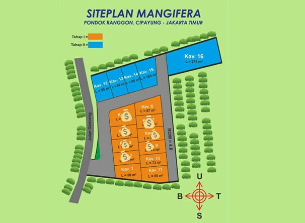 siteplan mangifera residence perumahan di Cipayung Jakarta timur