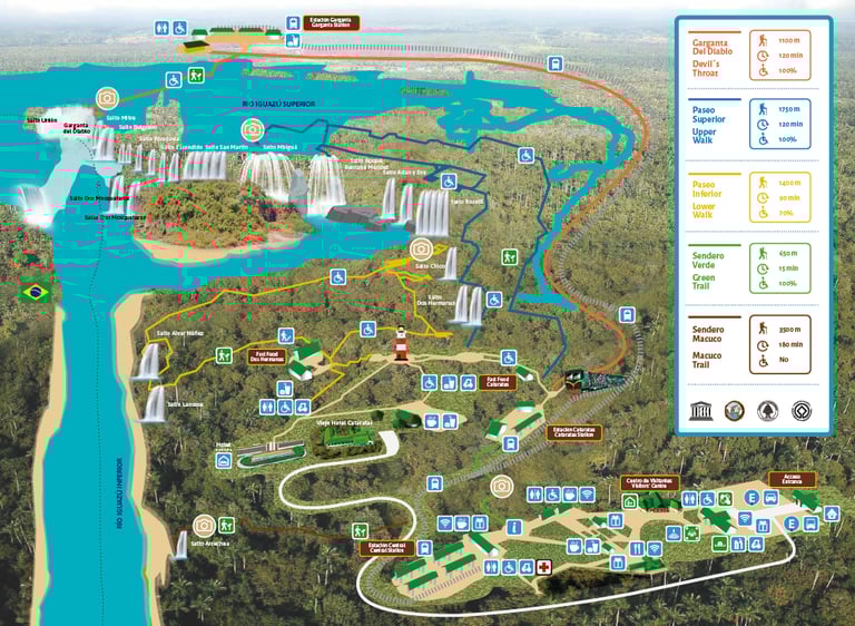 mappa cascate iguazu