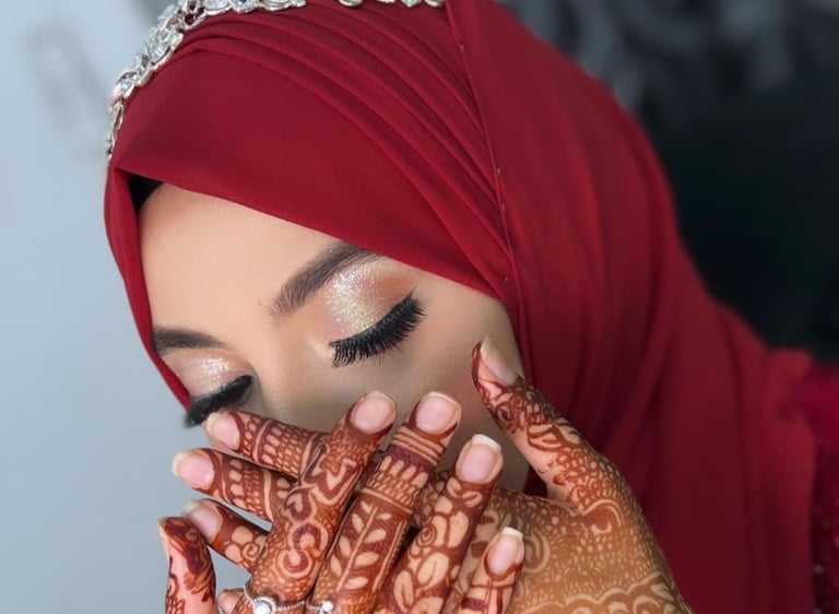 Long-lasting bridal glow makeover by Maria Beauty Services UAE.