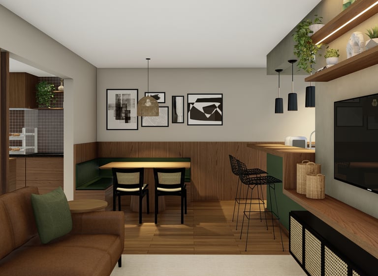 Projeto de design de interiores apartamento em Bauru