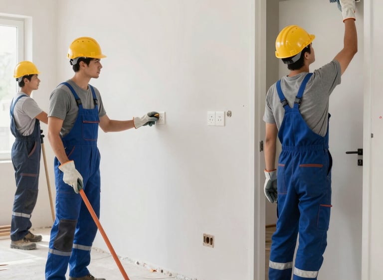 A spotless kitchen and bathroom after final cleaning, ready for occupancy.