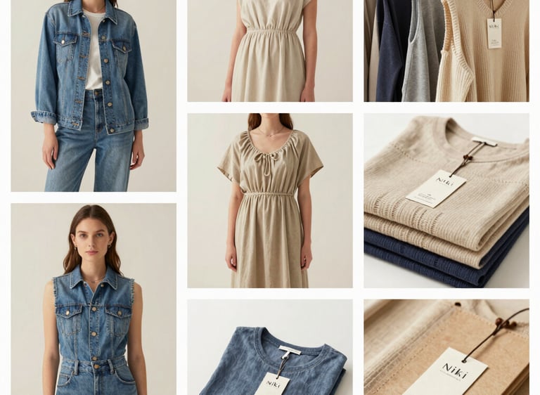 A cozy, stylish outfit laid out beside a cup of coffee and a vintage camera, evoking timeless charm.