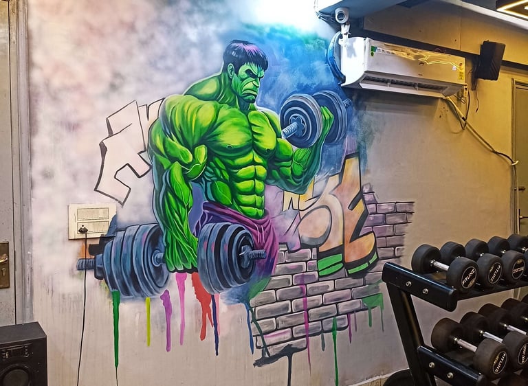 hulk gym wall art in south delhi