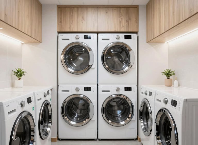 Laundry room renovation with new washer hookups and utility sink.