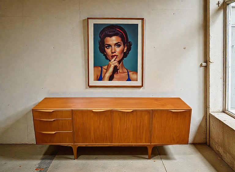 Beautiful vintage 1960s Mid Century Modern McIntosh teak sideboard with clean lines, warm wood grain and sleek Danish design