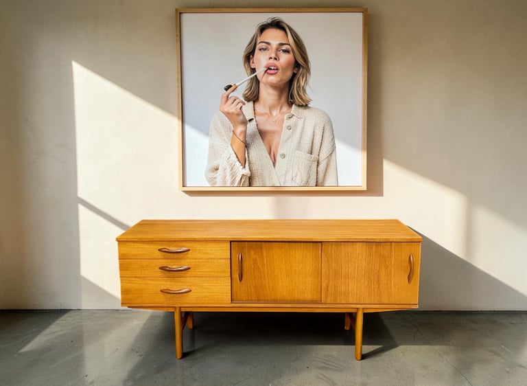 Mid-century modern Avalon teak sideboard from the 1970s, available in Devon
