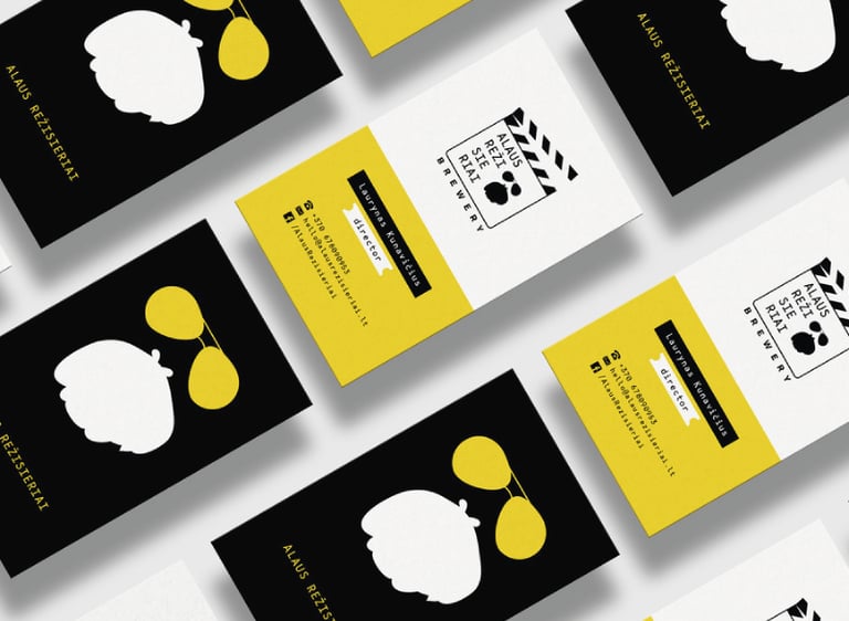 black and yellow cards for beer label
