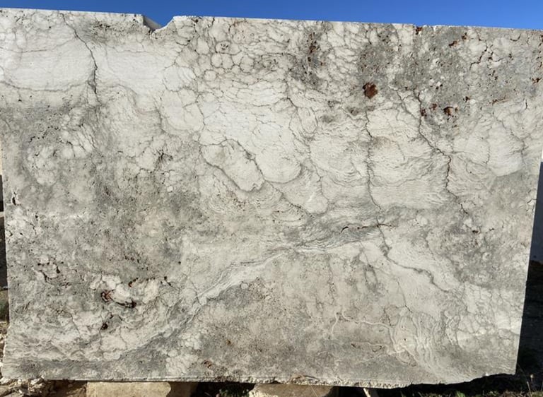 Silver Travertine Slabs