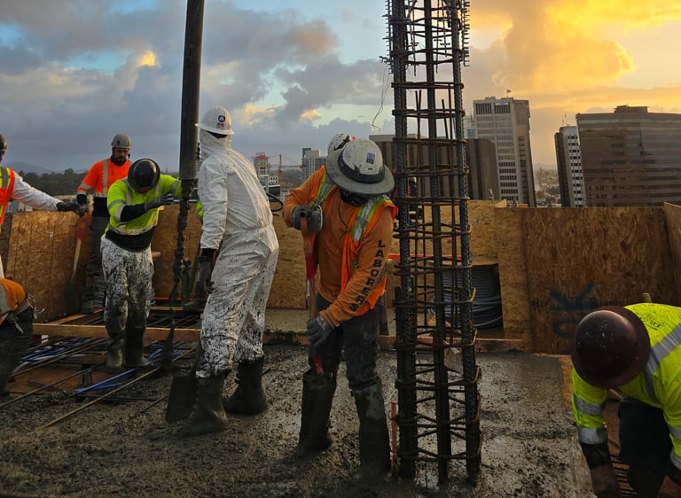 a group of men working on a construction site
