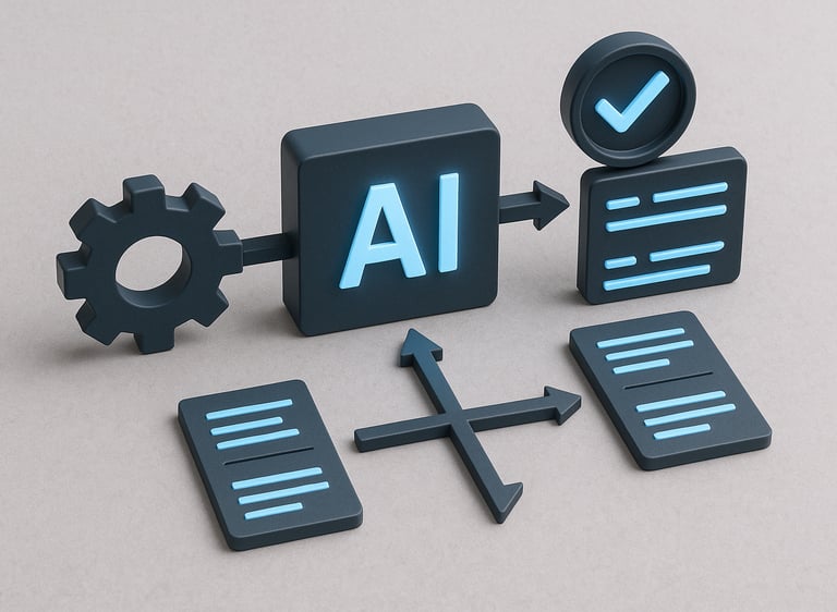 Visual representation of business task automation using AI