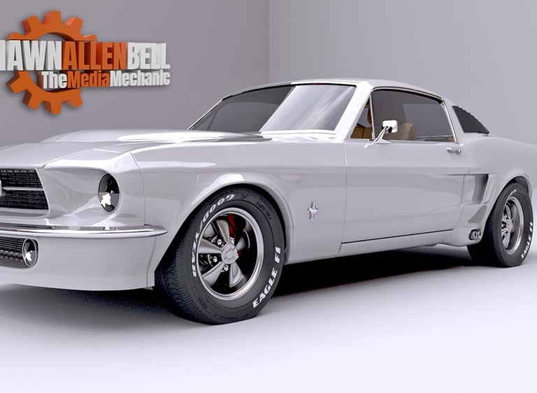 a white mustang