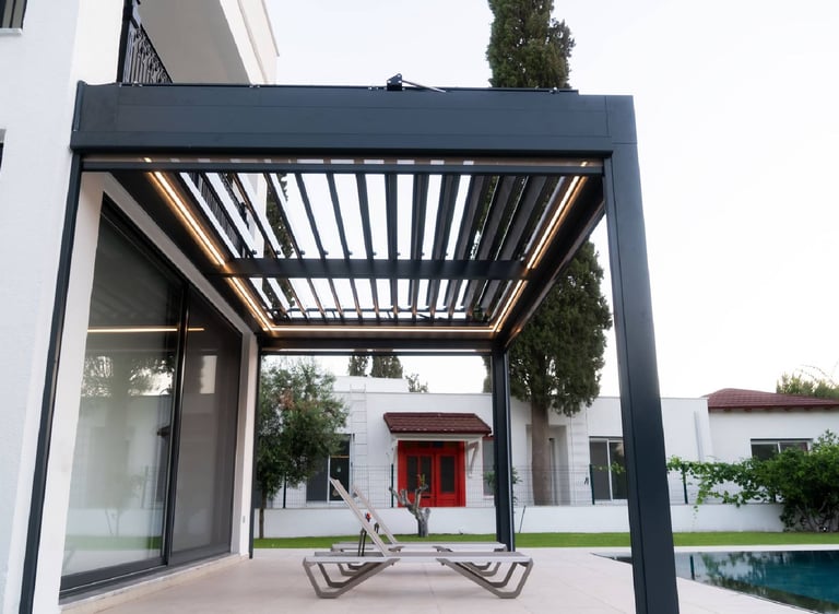 motorized louvered pergola