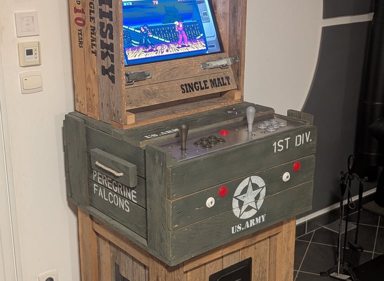 Borne arcade imaginée et créée par RétroSpin Garage