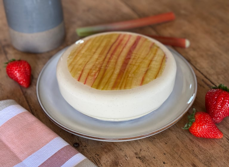 entremet fraise rhubarbe