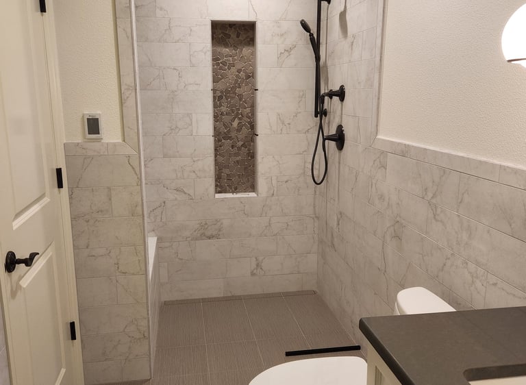 sliding shower handle