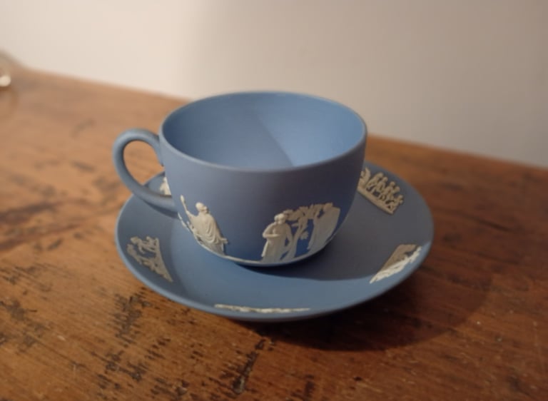 Jasperware blue tea cup