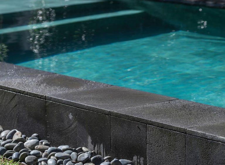 black lava stone tile