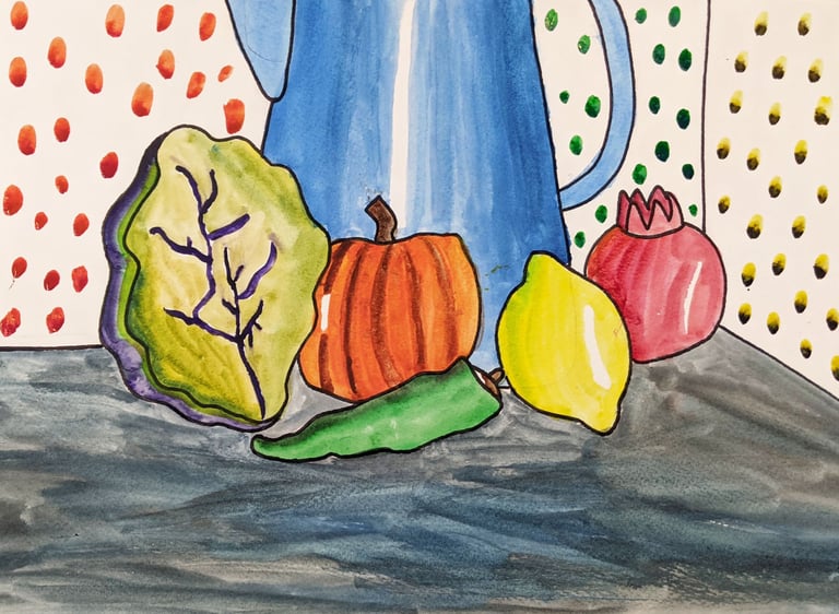 watercolor painting of a still life
