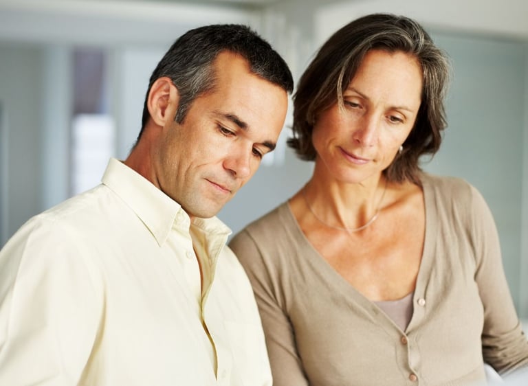 couple looking at a something