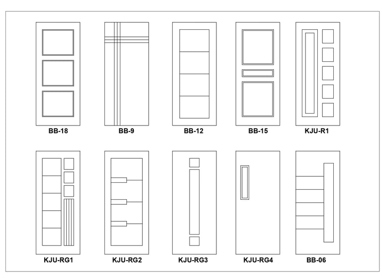 Pilihan motif pintu solid wood panel