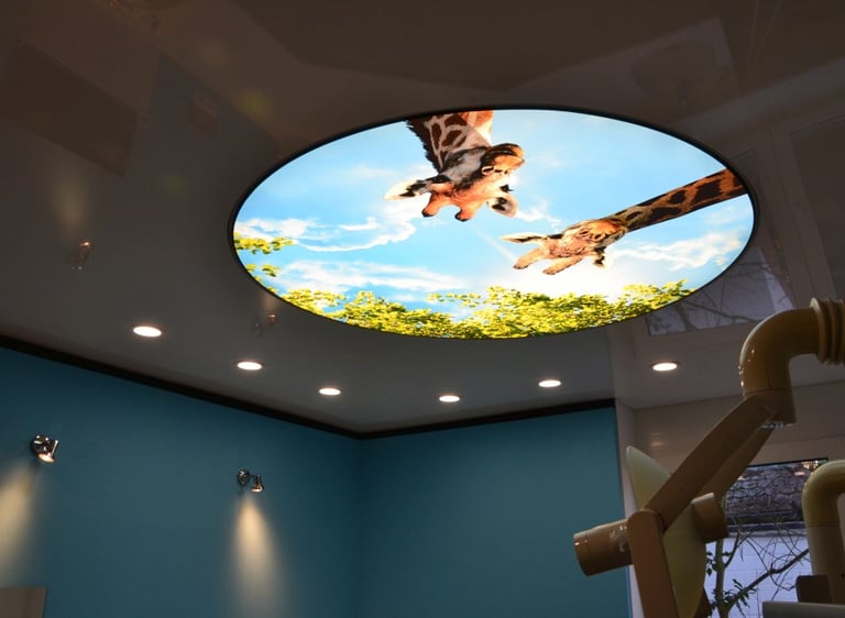 Zahnarztpraxis - Spanndecke mit Lichtmodule #