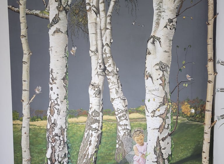 Álvaro Fernández Sáez Wandmalerei Birkenwald