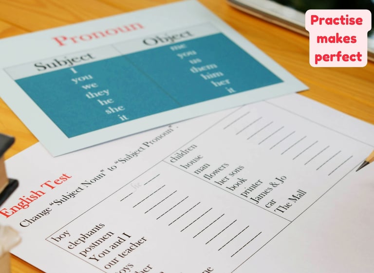 Лист за вежбање граматика на англиски јазик