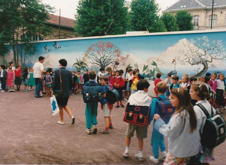 Fresque extérieure réalisée par l'artiste France CRUSE.