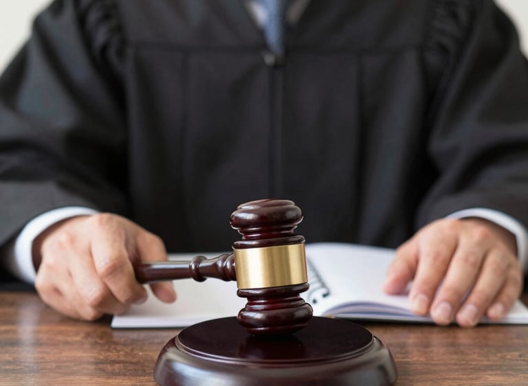 A professional stamping a document with an official apostille seal.