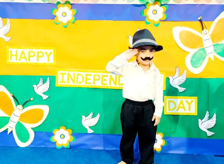 Child playing in cultural dress program  of Enfant preschool in Happy heart ,brilliant mind 