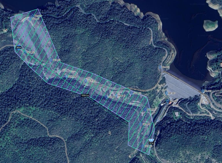 Plan de vuelo de fotogrametría