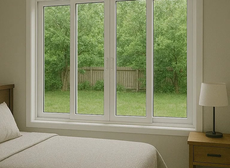 janela de alumínio branco com 3 folhas da linha suprema