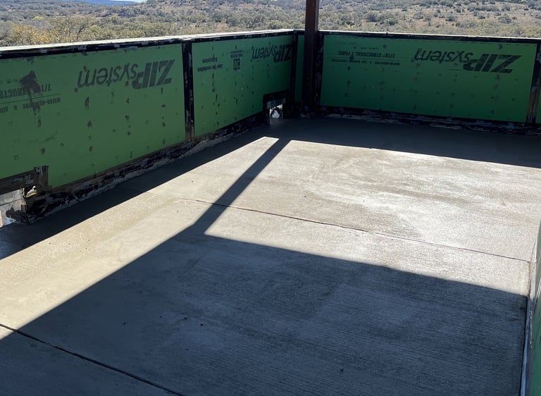 Roof terrace after pour 1.5" of concrete.