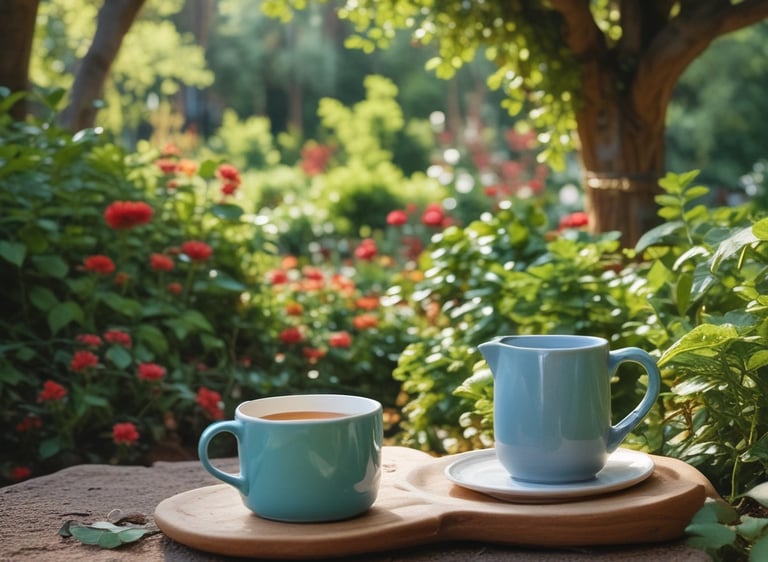 A close-up shot of a minimalist ceramic mug resting on a wooden table with soft natural light.