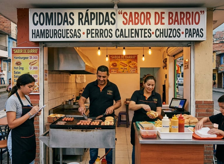 Familia emprende con negocio de comidas rápidas