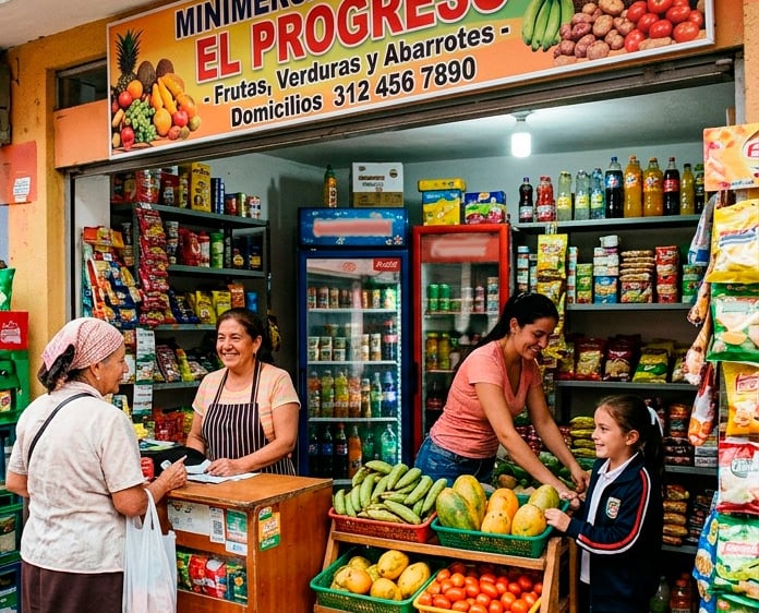 Microempresaria maneja su propio negocio