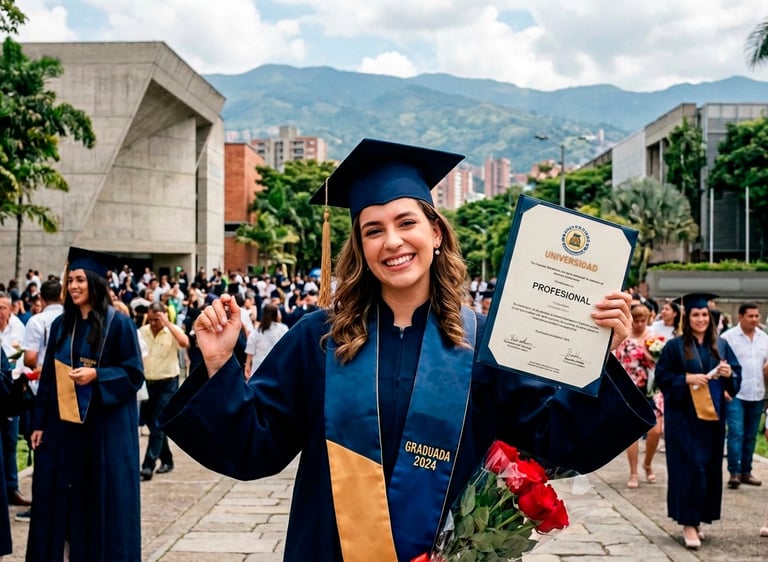 Estudiante universitaria recibe su título