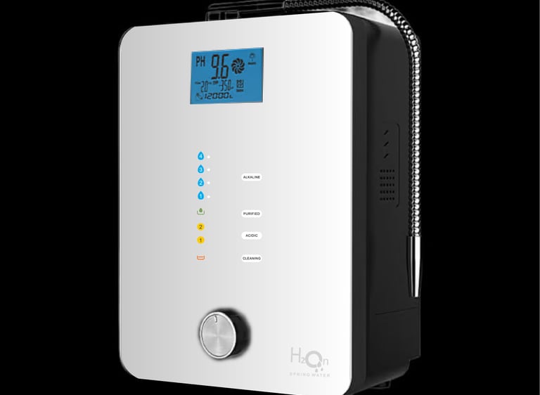 a white alarm clock on a black background