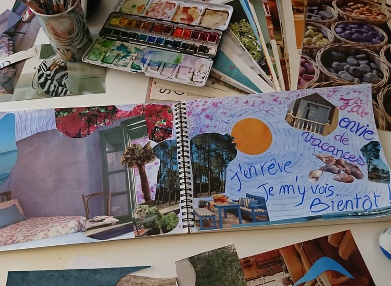 Page d'un carnet creatif avec l'approche narrative