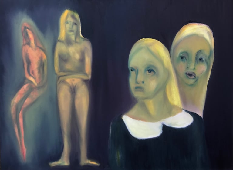 Figurines oil painting by Lina Mikužytė Lithuania