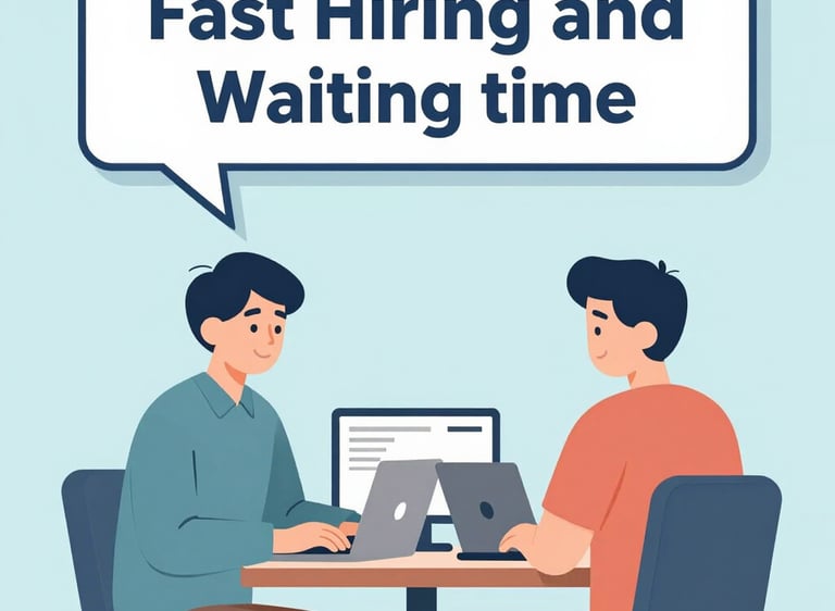 Consultant discussing transfer maid options with a family in a bright office.