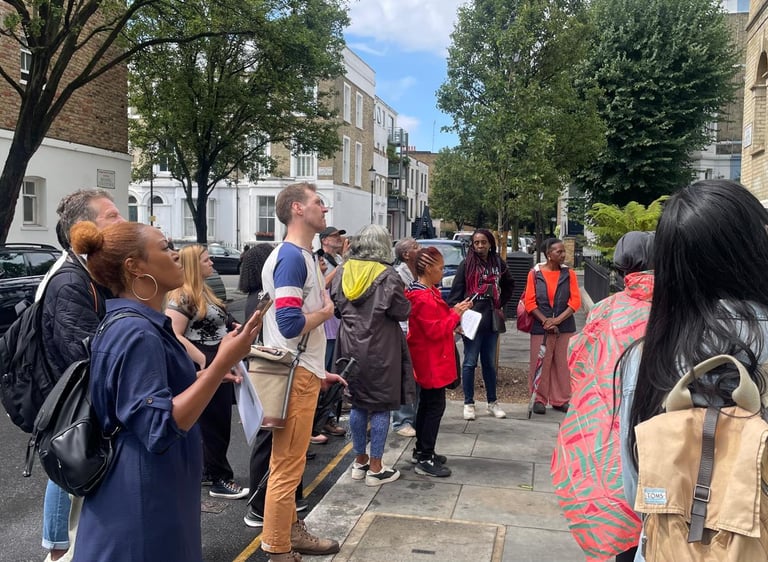 a group of people on Notting Hill Walk