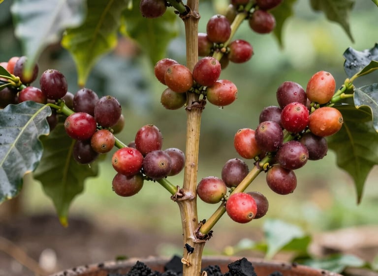 Close-up of biochar granules ready for agricultural use.