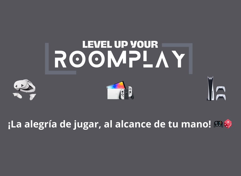 Gaming console collection featuring a VR headset, Nintendo Switch, and PS5 for RoomPlay gaming.