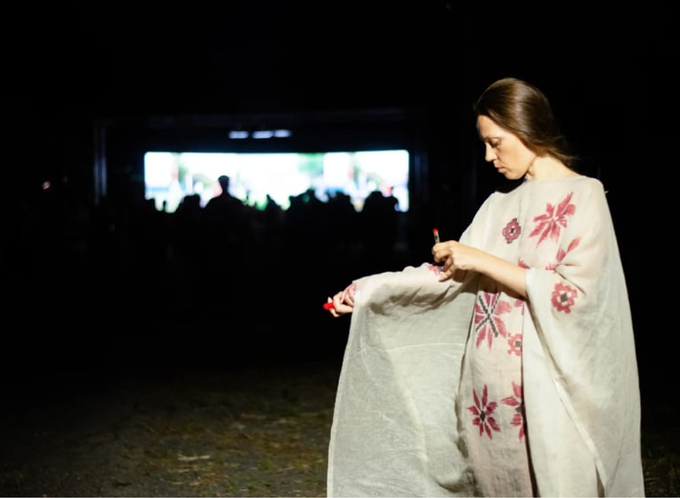 The VYSHYVANKA performance, by Maryna Semenkova in Arles France 2022 ©Maryna Semenkova